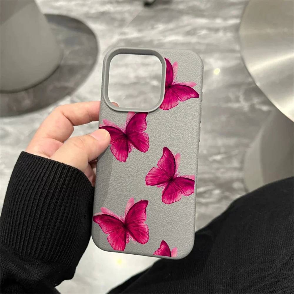 Fuchsia Schmetterling Handyhülle für iPhone 17 16 15 14 13 12 11 Pro Max 16 15 14 Plus 17 16 15 14 13 Pro 17Air Silikon Matte Hülle – Detail 9