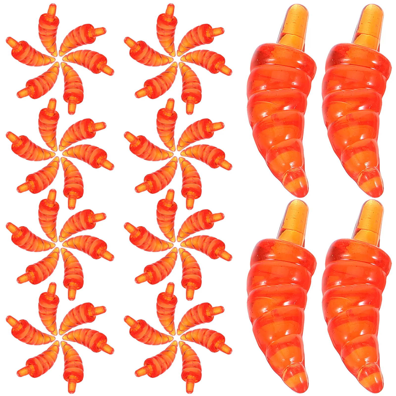 

200pcs Snowman Nose Accessories Plastic Carrot Shaped DIY Craft Supplies for Christmas Decoration Holiday Party Gifts