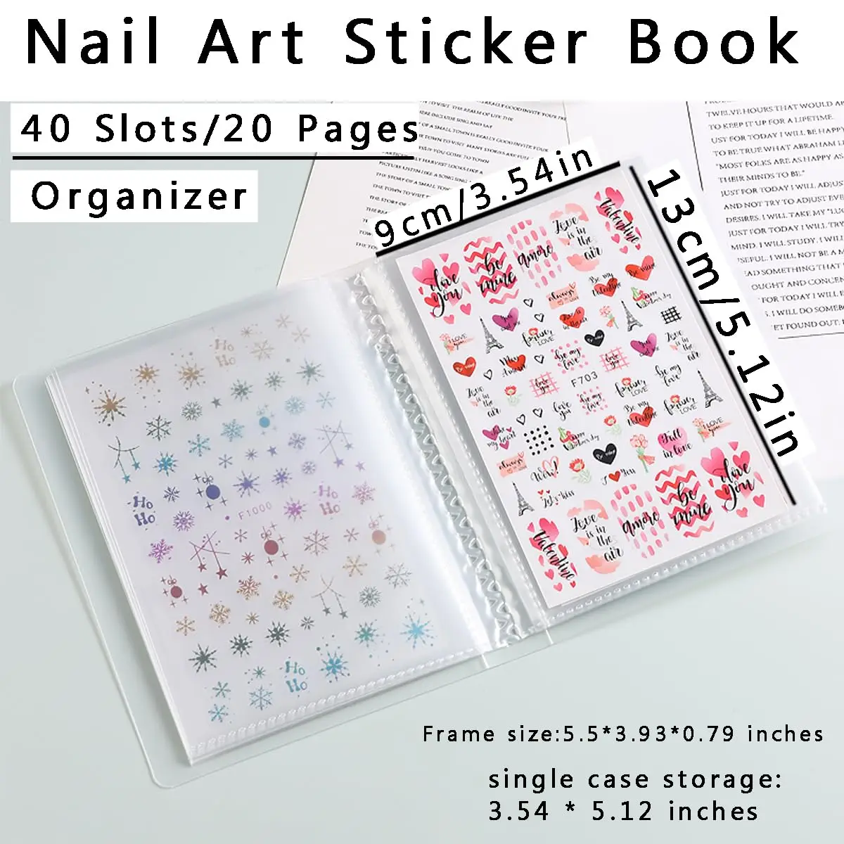 1 قطعة 40 فتحات ملصق شفاف تخزين كتاب مسمار ملصق المنظم لجمع الملصقات جمع كتاب عرض فارغ جمع #2