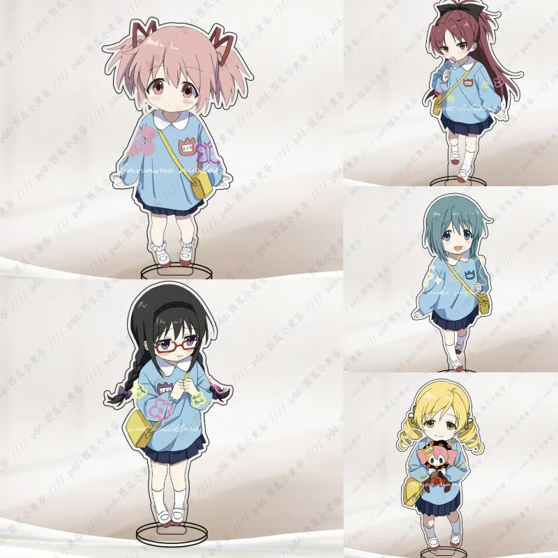 

Puella Magi Madoka Magica Anime Acrylic Action Figures Kaname Madoka Akemi Homura Miki Sayaka Cartoon Toys Girls Birthday Gifts