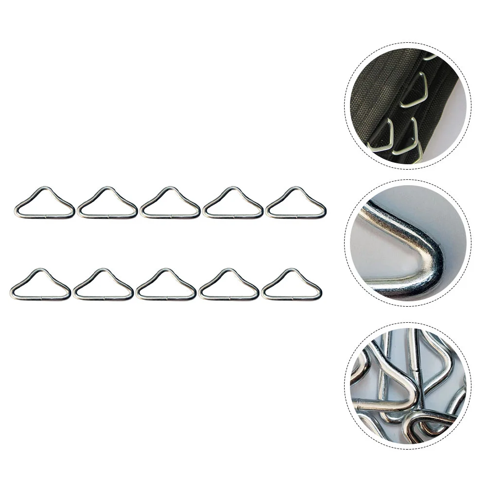 

30 Pcs Special Ring for Trampoline Triangle Jumping Bed Buckles Replace Rings Iron Mesh Cloth Galvanized Steel Wire Child