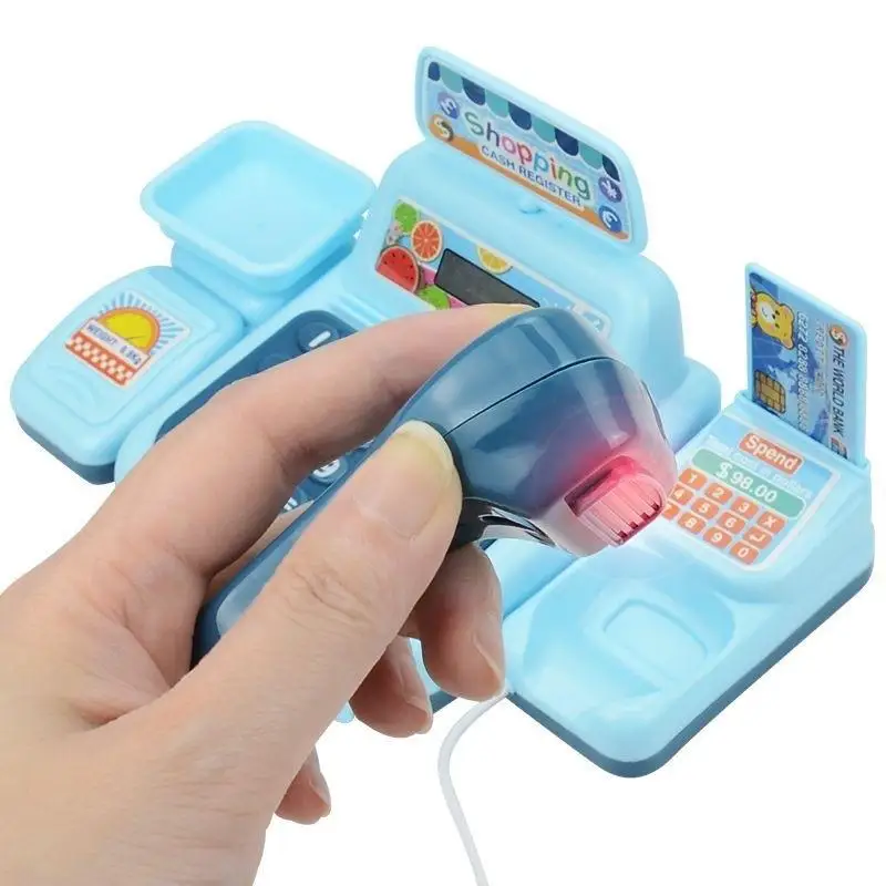 ●1 Set Electronic Game Lighting And Sound Effects Supermarket Cashier Toy Simulation Shopping Cash House Toys