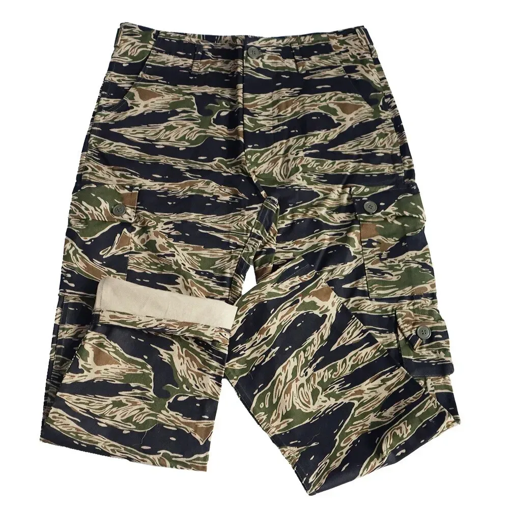 Tiger Spot Camouflag Pants for Men, WW2, Vetnam War, Camo Cargo, Outdoor Clothes, Retro TCU Training Sportspants