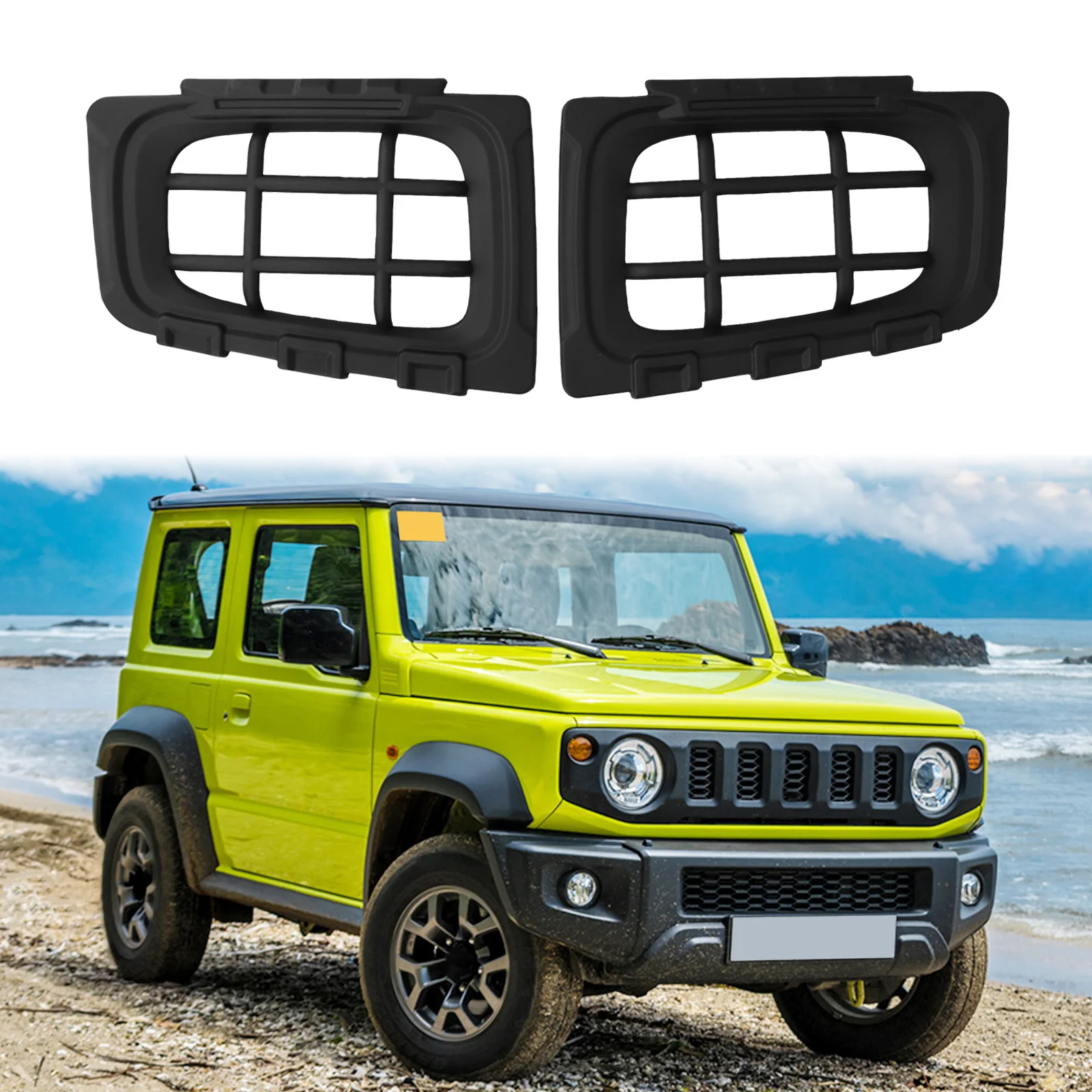 

2pcs Car Front Fog Lamp Cover ForSuzuki ForJimny 2019-2014 Automobiles Fog Light Protective Cover Bulbs Decoration Ring Shell