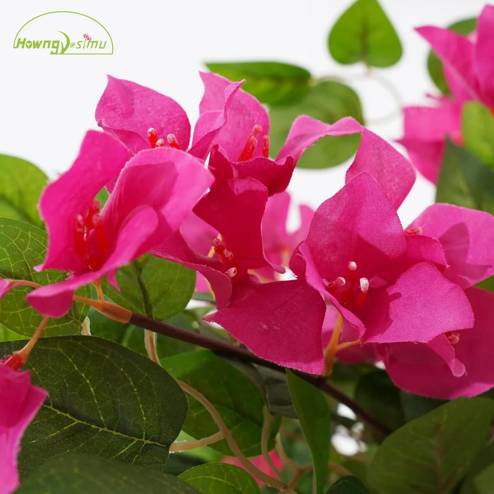 شجرة بوجينفيليا الاصطناعية، شجرة زهور من الحرير الصناعي نبات بوغينفيل مع زهور في وعاء بلاستيكي لحديقة المكتب المنزلي #2