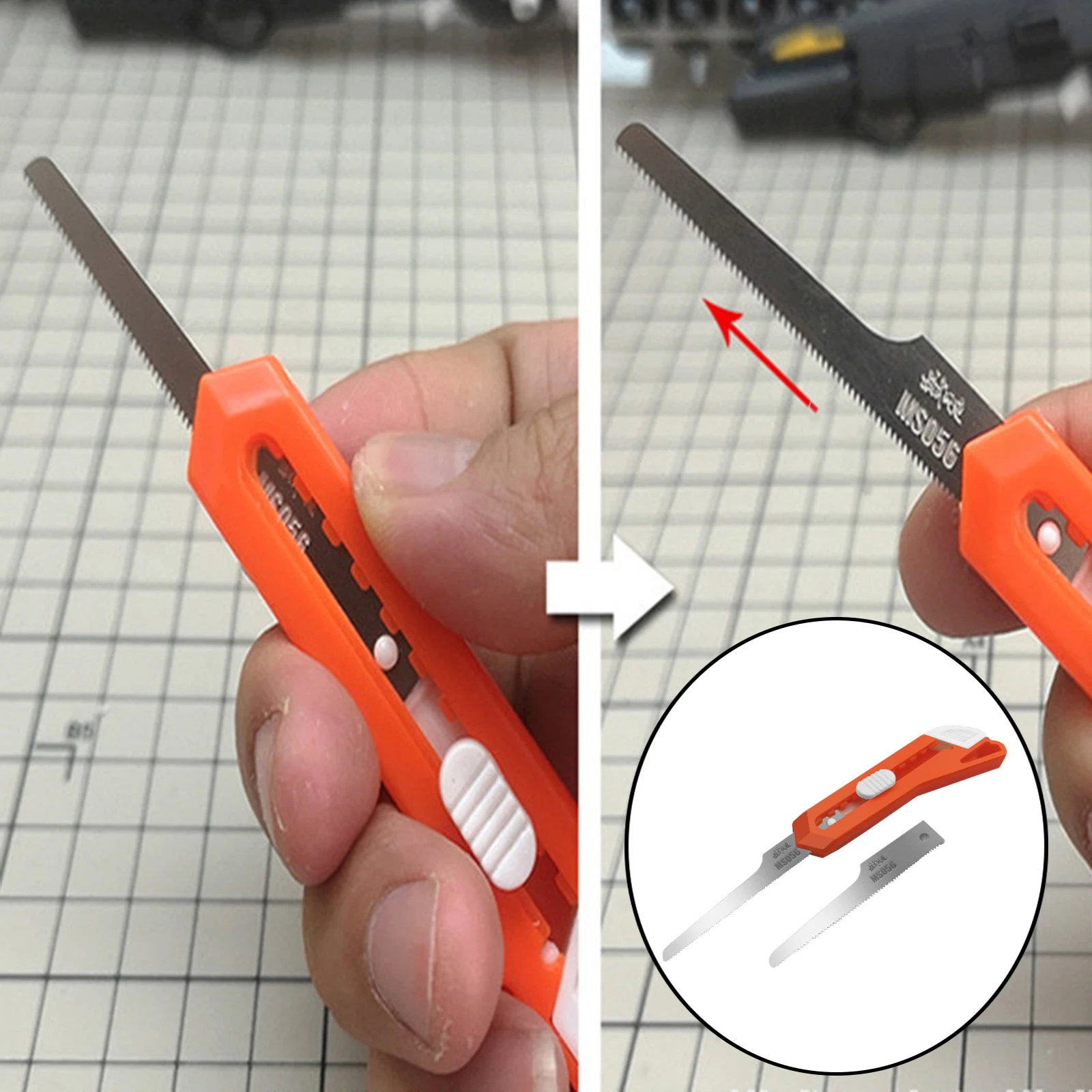 Handy Multifunction Model Mini Hand Saw Knife Blade Cutter 2in1 Craft Tool