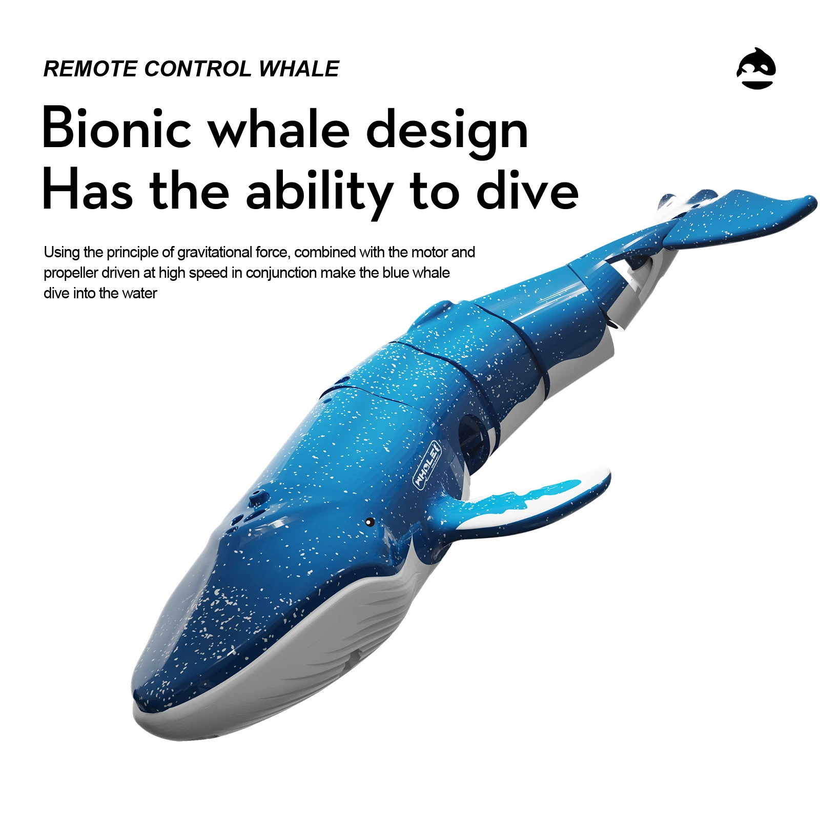 RC Shark 2.4G Remote-Controlled Submersible Simulated Whale Underwater Waterproof Toy Children Toys for Boys Kids Birthday Gifts