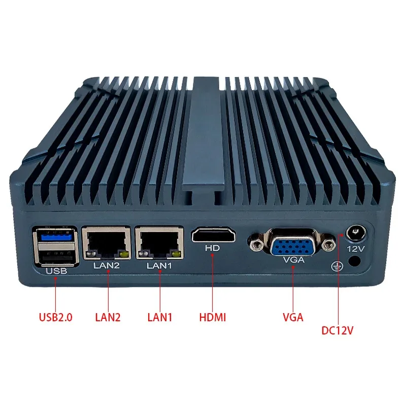 Mini PC industriale di alta qualità con computer desktop J1900 Fanless SSD DDR3L Display VGA Processore HDD I3 da 4 GB di memoria