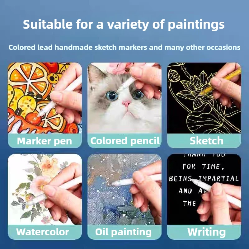 أقلام جل جمالية قابلة للتراكب باللون الذهبي/الفضي/الأبيض ذات سعة عالية، استبدال المجلات الفنية، اللوازم المدرسية المكتبية والقرطاسية