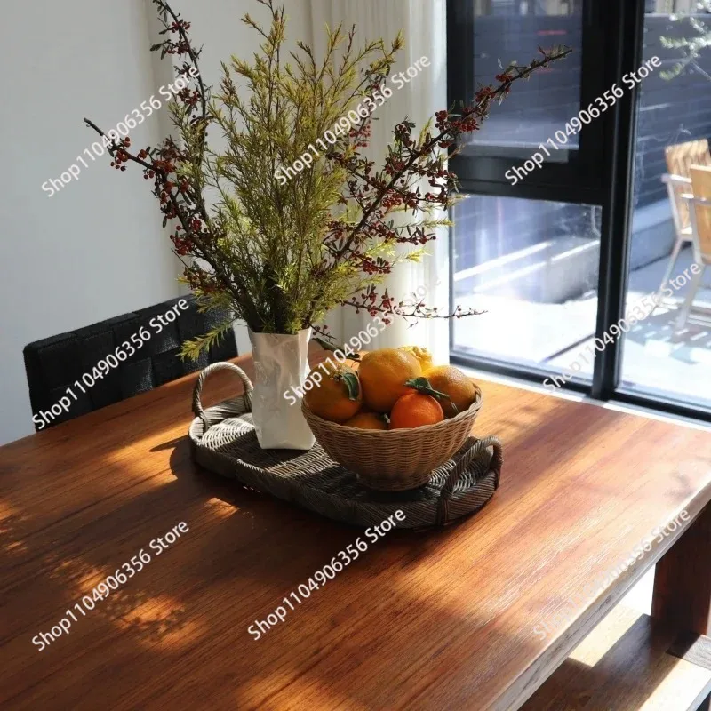 for Rattan Decor Tray, Handmade Woven Rattan Tray with Handles