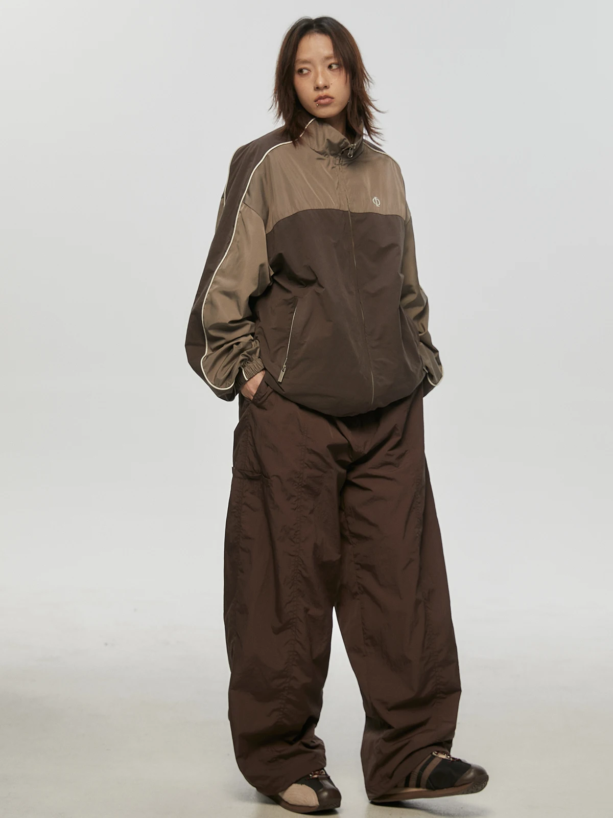 

Retro Contrast Color Functional ort Outdoor Sports Jaet Loose Casual Outerwear for Men And Women Youth ular Polyester ...