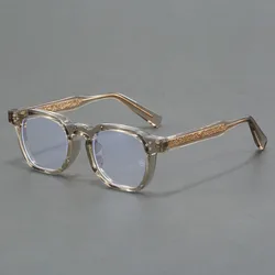 Retro Insert Acetate Fiber Men Women Thick Eyeglass Frame Optical Prescription Customized Photochromic Anti Blue Light Glasses