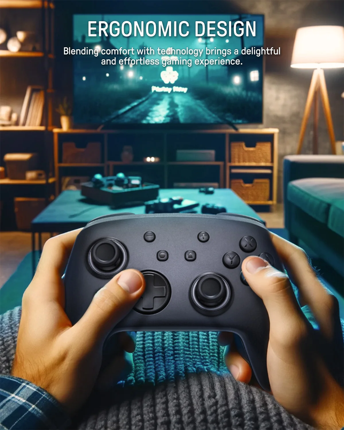 FUNLAB Magic Circle Style Leuchtendes Muster Drahtloser Bluetooth Pro Controller für Nintendo Switch/OLEDMit 7 LED-Farben/NFC/Turbo