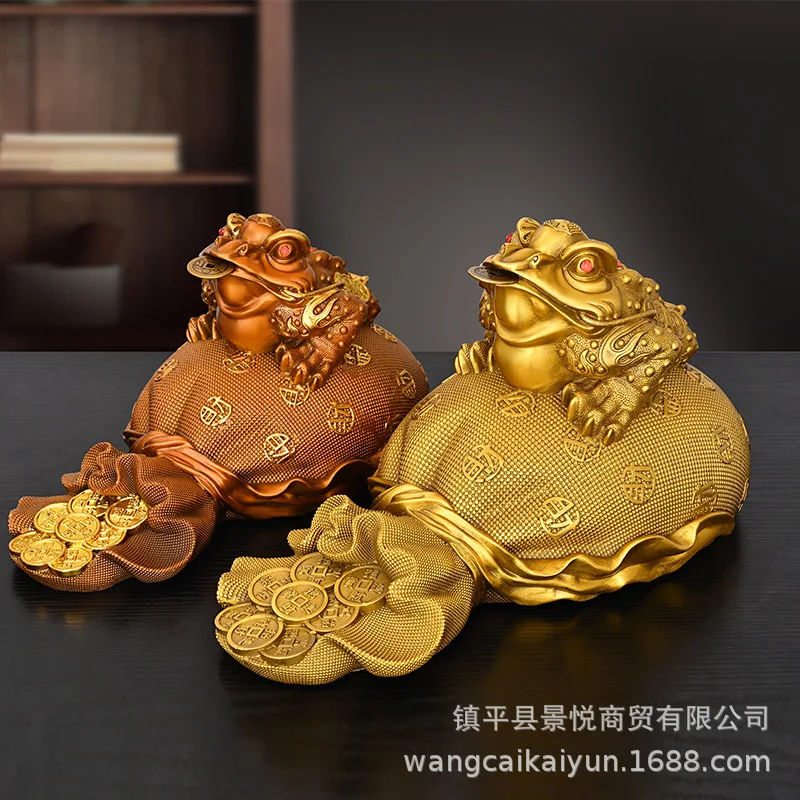 Copper Gold Toad Pendant Money Bag Three Legged Toad