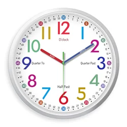 8inch Modern Simple Plastic Glass Wall Clock Living Room Bedroom Kitchen Home Decoration Wall Clock Silent Quartz Clock Holiday Gift (No Battery)