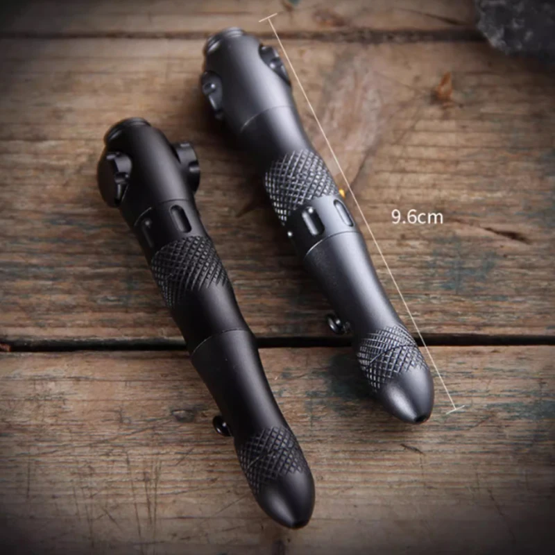 Outdoor Multi Functional Creative Finger Gyro Flashlight Tactical Pen Mini EDC Car Emergency Window Breaking Survival Tool
