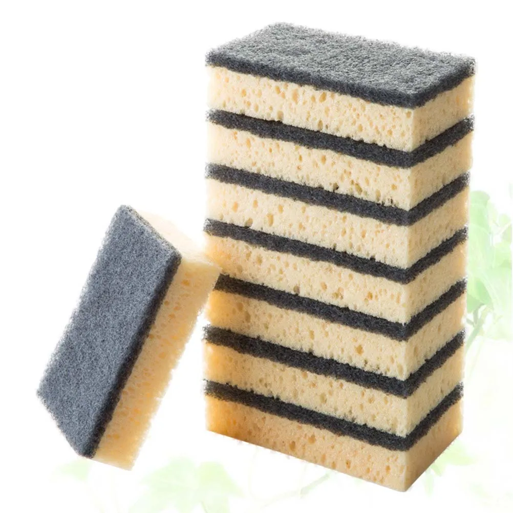 

8 pcs HighDensity Kitchen Sponge Dishwasher Black Cleaning Sponge for Kitchenware Car Glass Furniture Wash