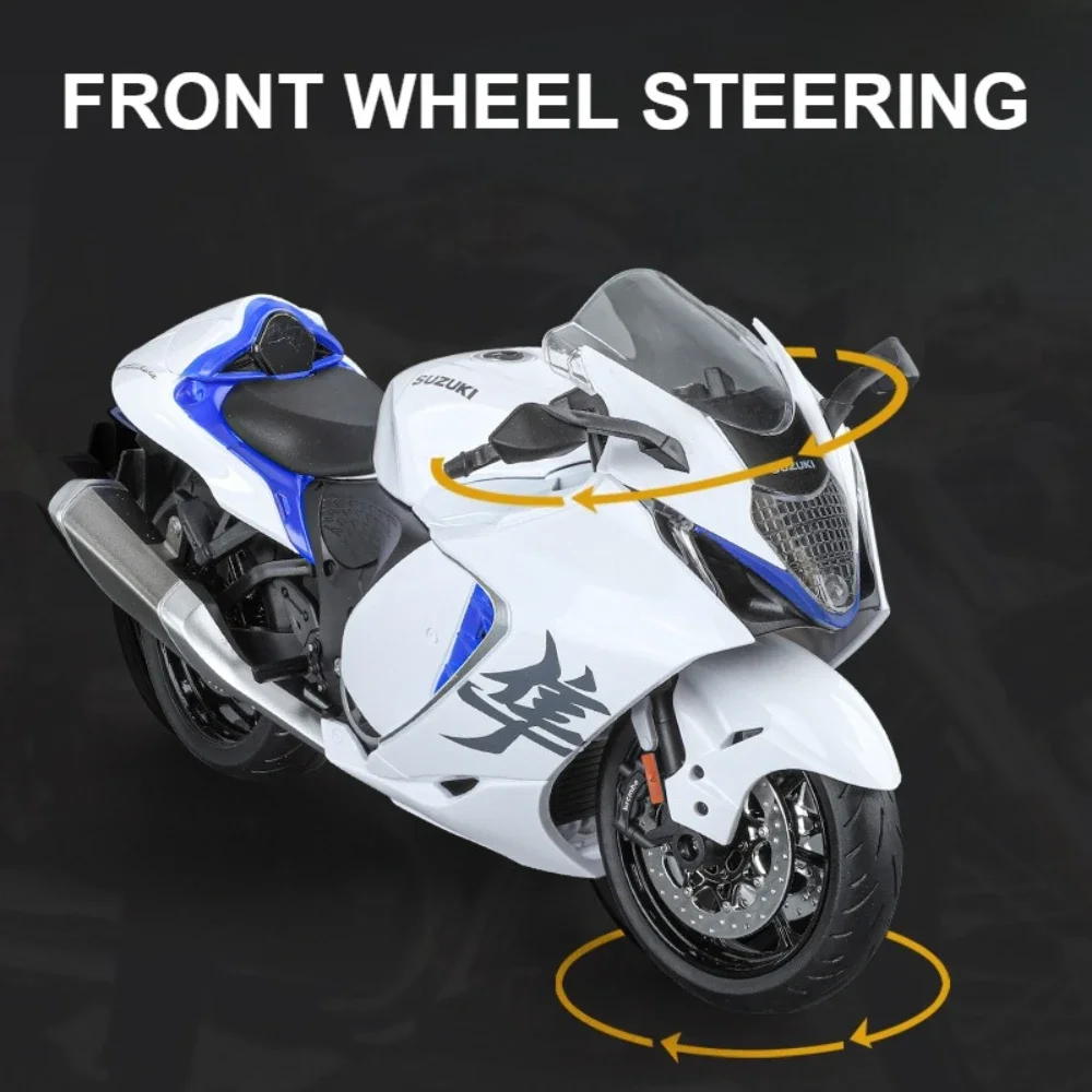 1:9 سوزوكي هايابوسا 2022 نموذج دراجة نارية سيارات لعب سبيكة دييكاست امتصاص الصدمات الإطارات المطاطية محاكاة المحركات هدايا للأطفال