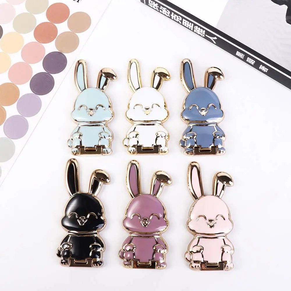 Ring Buckle 3D Folding Cellular Support Back Sticker Pad Mobile Phone Holder Rabbit Ring Bracket Phone Stand Pull Rod Support