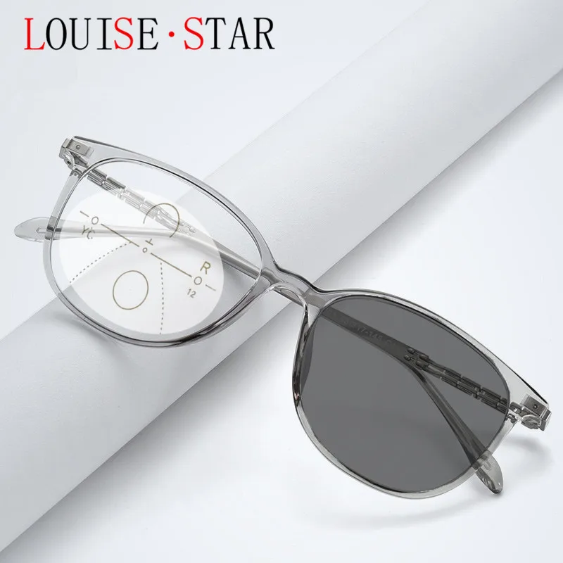 Multi focus Progressive Photochromic Sunglasses Reading Anti Blue Light Myopia Prescription Customized Men's  Women's Glasses