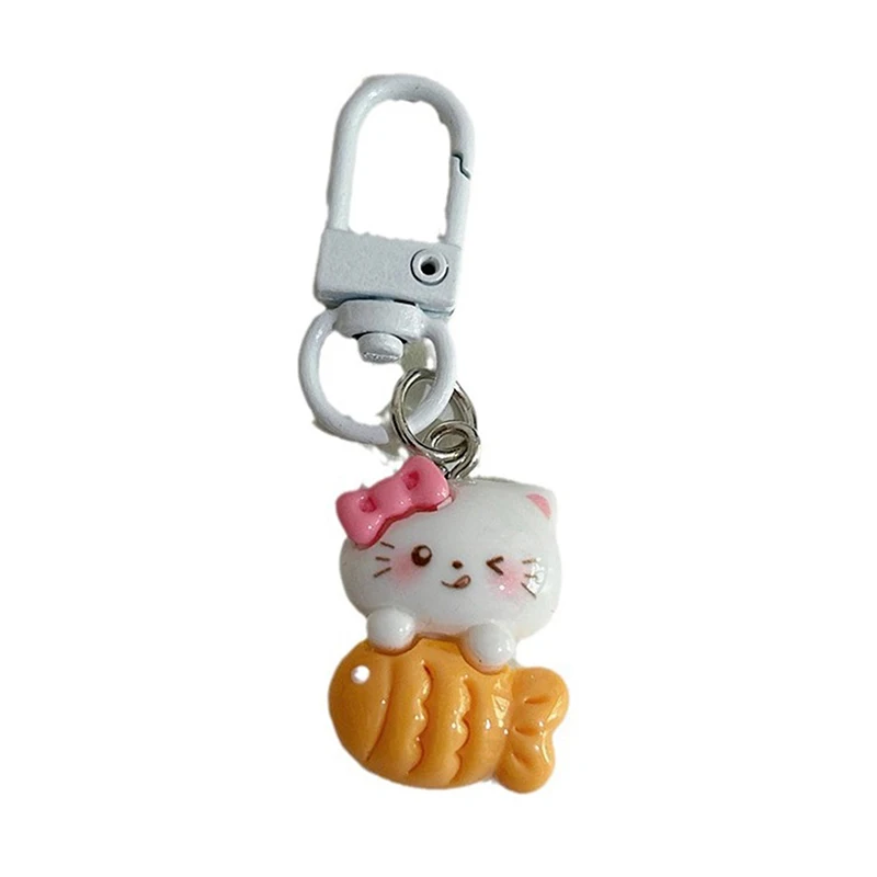 Porte-clés pendentif chat Kt pour femmes et filles, nœud mignon, porte-clés de voiture doux, accessoires de décoration de sac à dos Kawaii, cadeaux