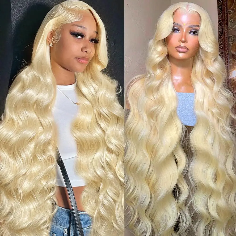 

613 Blonde Transparent Human Hair Lace Frontal Wig 13x6 HD Body Wave Brazilian Lace Front Hair Wig For Women Choice 30 40 Inches