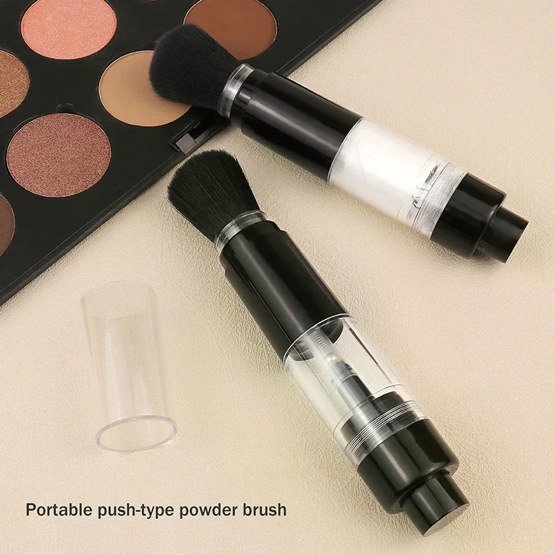 詰め替え可能なパウダーブラシ 化粧用パウダーブラシ 多機能プッシュオンスプレーパウダーブラシ ファンデーションブラッシュブラシ メイクアップツール