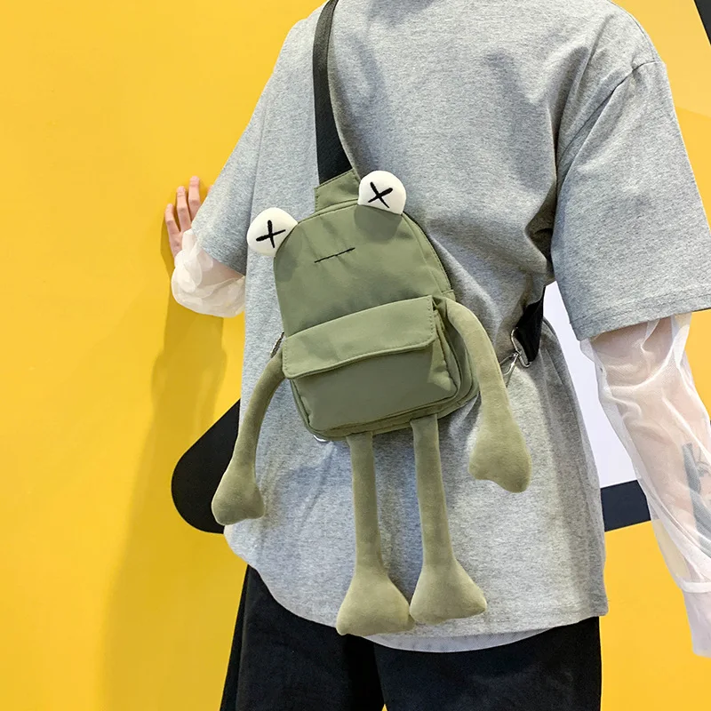 New Personality Girl Small Bag Tide Cartoon Cute Frog Casual Messenger Bag Chest Unisex Shoulder Crossbody Women Bags Wholesale