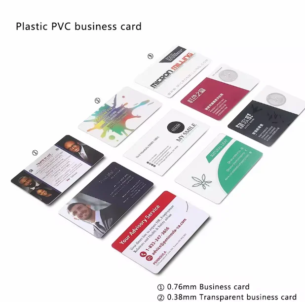 Custom luxury 0.76mm plastic pvc cards double side printing uv embossed business cards