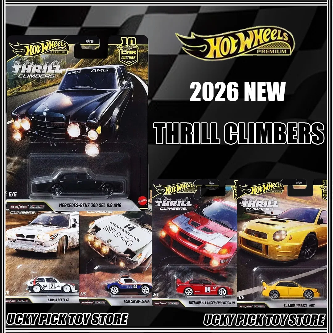 รถฮอตวีลส์ พรีเมียม FPY86 ทริล ไคลม์เบอร์ส ซูบารุ ปอร์เช่ แลนเซอร์ อีโว แลนเซีย เบนซ์ 300 1:64 โมเดลรถไดแคสต์ ของสะสม ของเล่น
