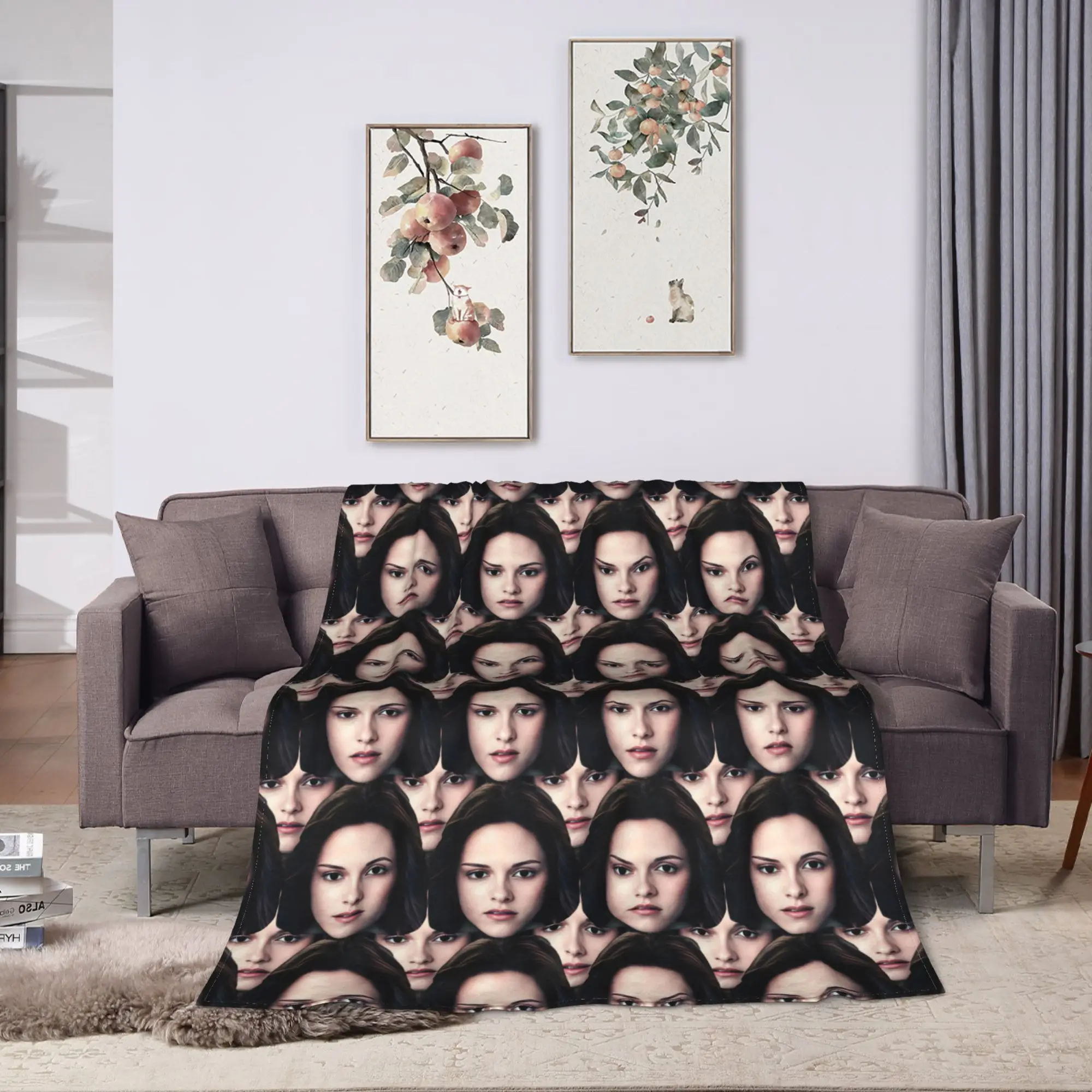 Twilight Saga Edward Bella Blankets  Super Warm Funny Plush Throw Blanket For Living Room Picnic Flannel Bedspread Bed Cover