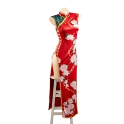 Anime Code Geass Lelouch of The Rebellion Kallen Stadtfeld C.c. Cosplay Costume Women Sexy High Slit Red Sleeveless Cheongsam
