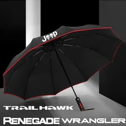 Car Automatic Folding Windproof Sunshade Umbrella For Jeep Wrangler JL JK TJ Renegade Grand Cherokee Trail Hawk Auto Accessories