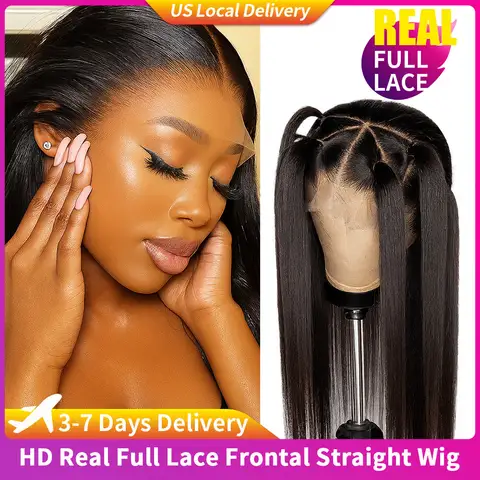 Real Full Lace wigs Human Hair Wigs Pre Plucked Transparent Lace Front Wigs with Baby Hair 360 250% High Density for Women