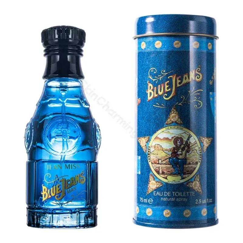 Blue Jeans-Perfume lanudo afrutado fresco para hombre, sabor a Cola, Perfume de Colonia Natural fresco duradero, caja de regalo en aerosol, 75ml