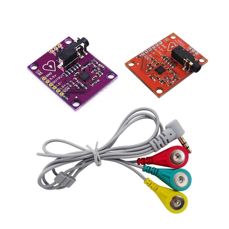 5pcs AD8232  ECG Module Measurement  Pulse Heart Rate Monitor ECG Sensor Module with Electrode Wire