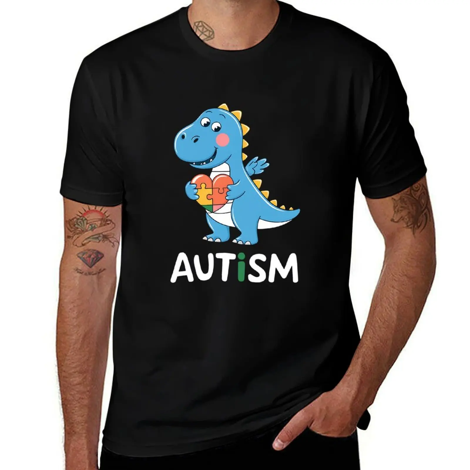 

Dinosaur Autism Awareness Kids Toddler Trex Autism Heart T-Shirt man t shirt plus sizes new gifts and t-shirts men clothings