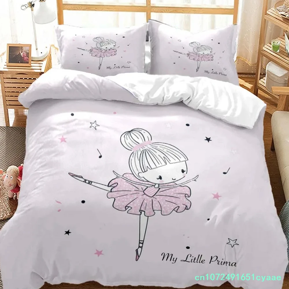 Ballet Girls Minimalist Fashion Bed Three Piece Set Soft And Comfortable Comforter Bedding Sets Customizable For Girl