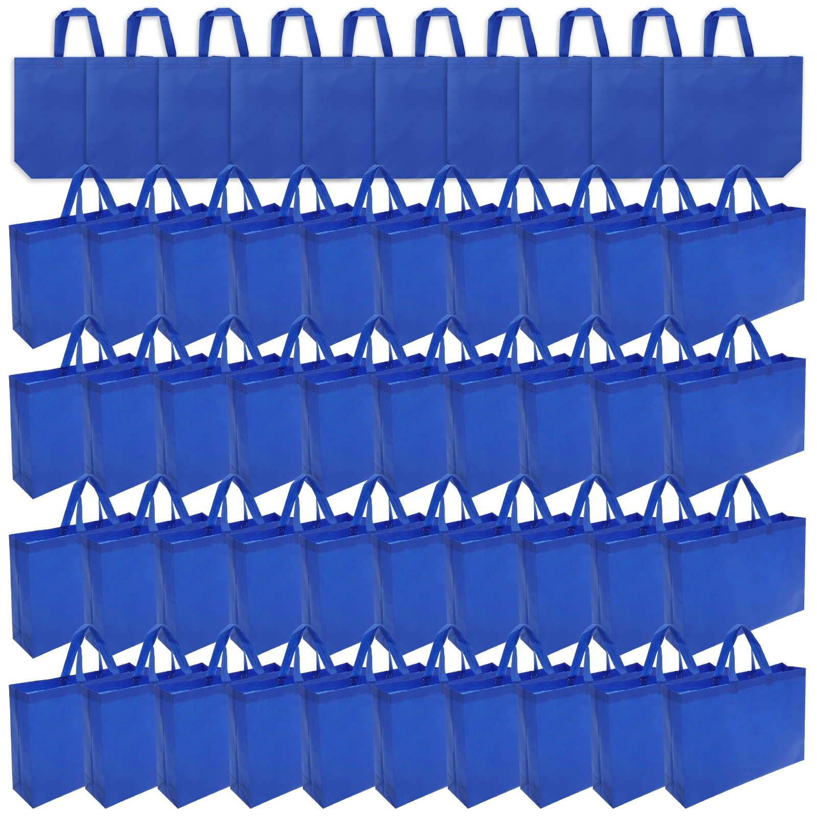 

50 шт. многоразовая сумка для продуктов с ручкой, большая вместительная нетканая многоразовая сумка для покупок, складная сумка для продуктов для путешествий