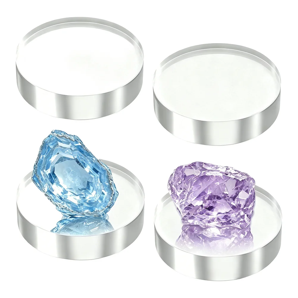 4Pcs Clear Display Risers for Jewelry Rings Collectibles Home Retail Gallery Office Trophy Presentation Stands