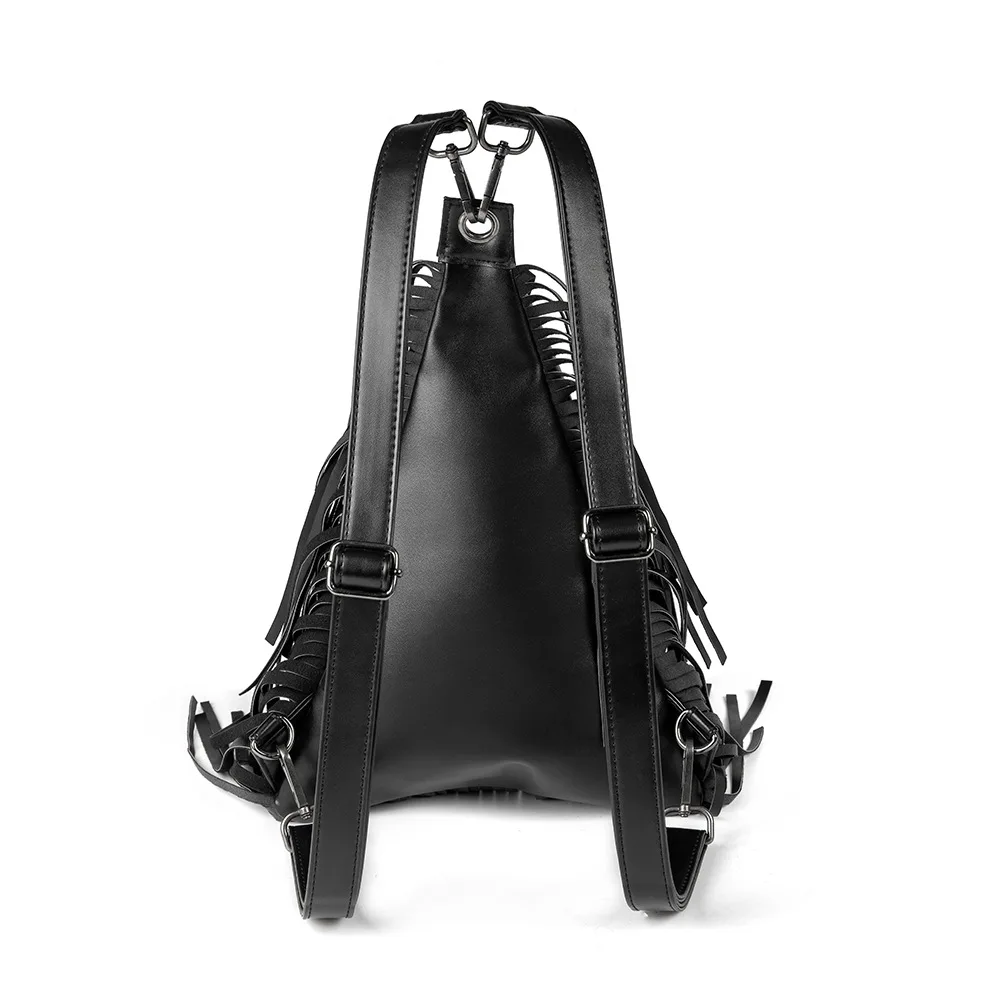 Punk Pu Backpack Women's Bags Outdoor Fashion Tassel Backpack Wallet Mochila Bagpack Plecak Plecaki Rugtas Rugzak Laptop Bag