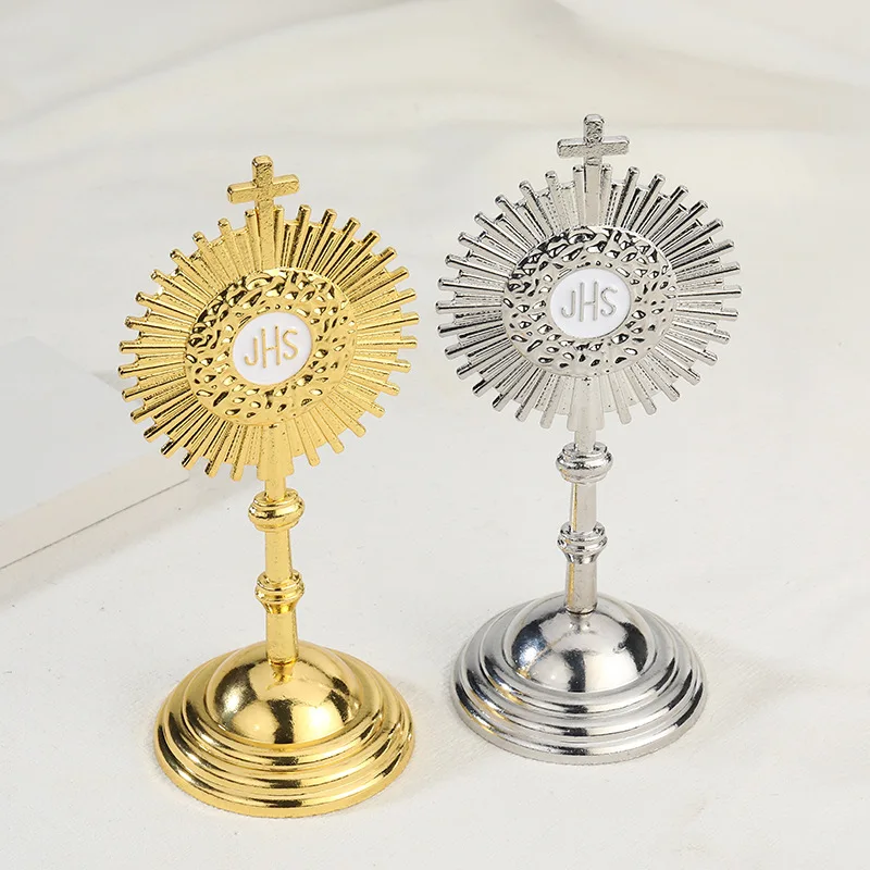 5Color Exquisite Mini Catholic JHS Metal Ornament - Jesus Communion Car/Home/Office Decor - Religious Christianity Jewelry Gift