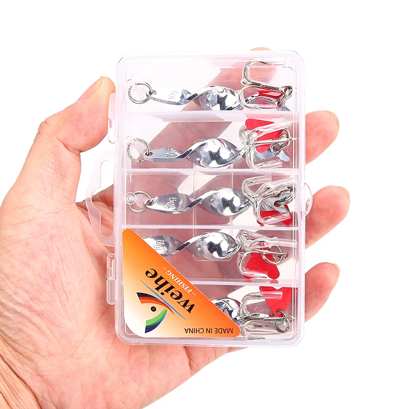 WEIHE Spiral-Langwurf-Spinner-Köder 10g/14g/21g/28g mit Dreifachhaken