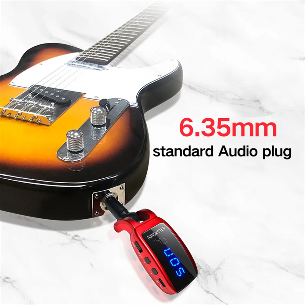 Ts jack 6.35mm mic Microphone Wireless Guitar System Rechargeable Guitar Transmitter Receiver Set Bass Pick Up Accessaries amp