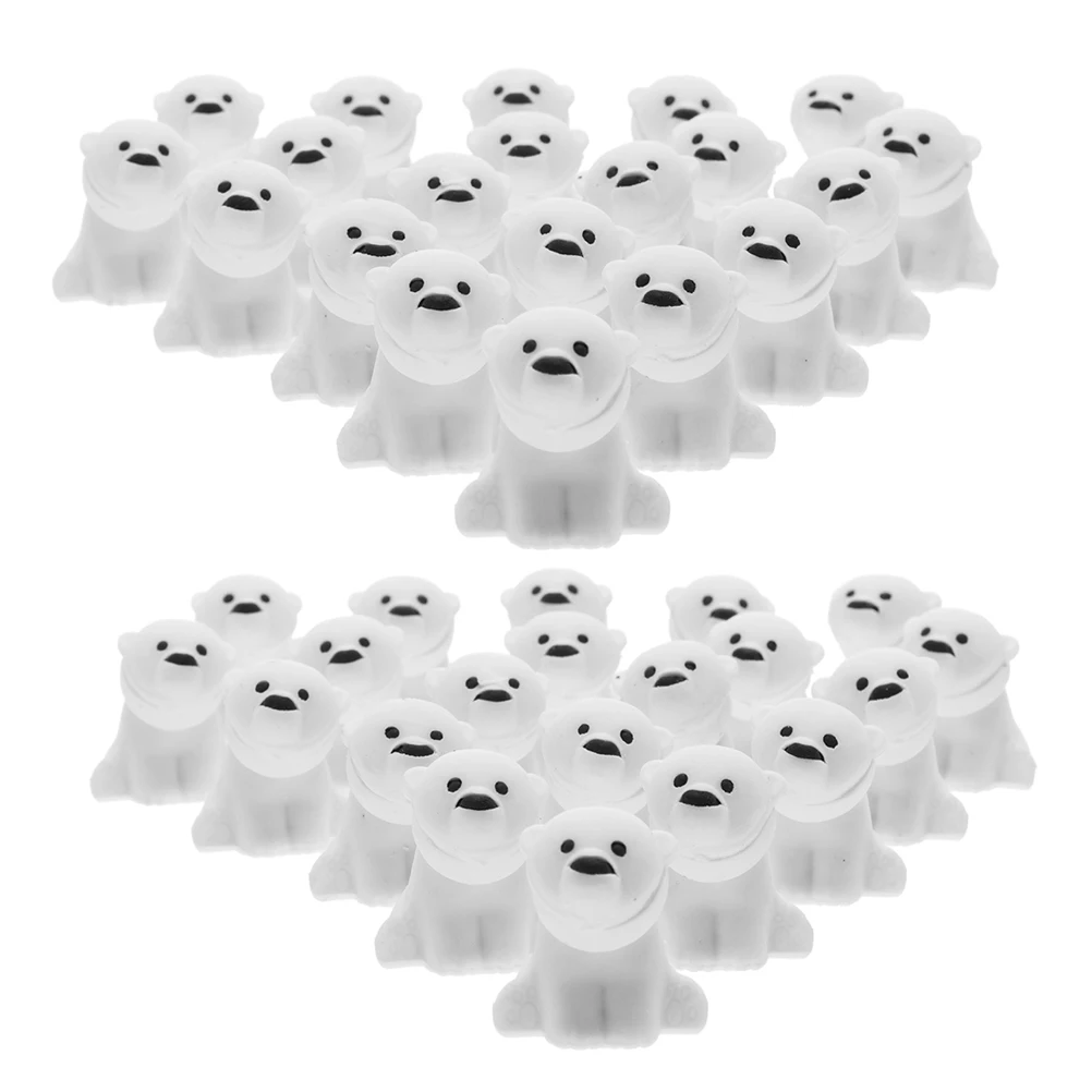 

40pcs Bear Erasers Cute Animal White Mini Bulk Kids Classroom Party Favors Winter Animal Eraser Winter Novelty
