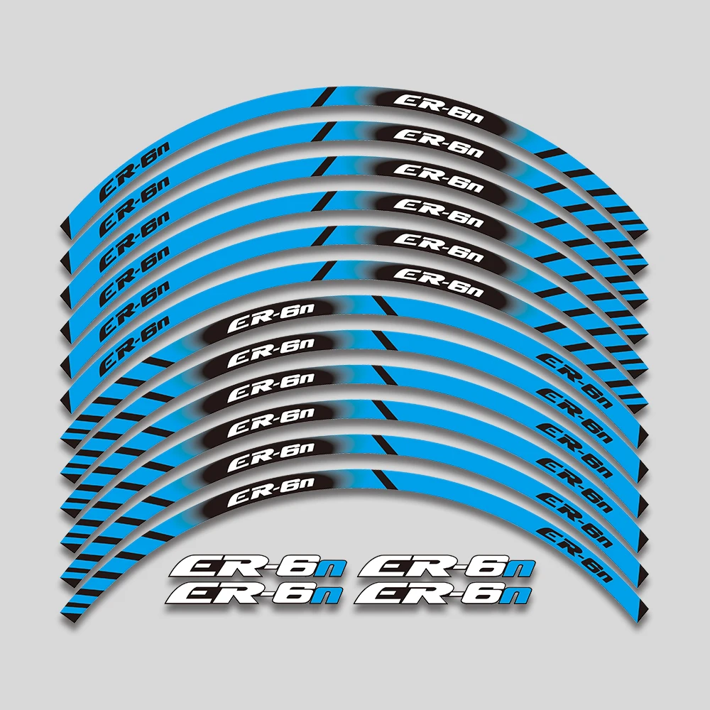 ER-6n 17inch High quality motorcycle wheel decals waterproof Reflective stickers rim stripes For Kawasaki ER6n