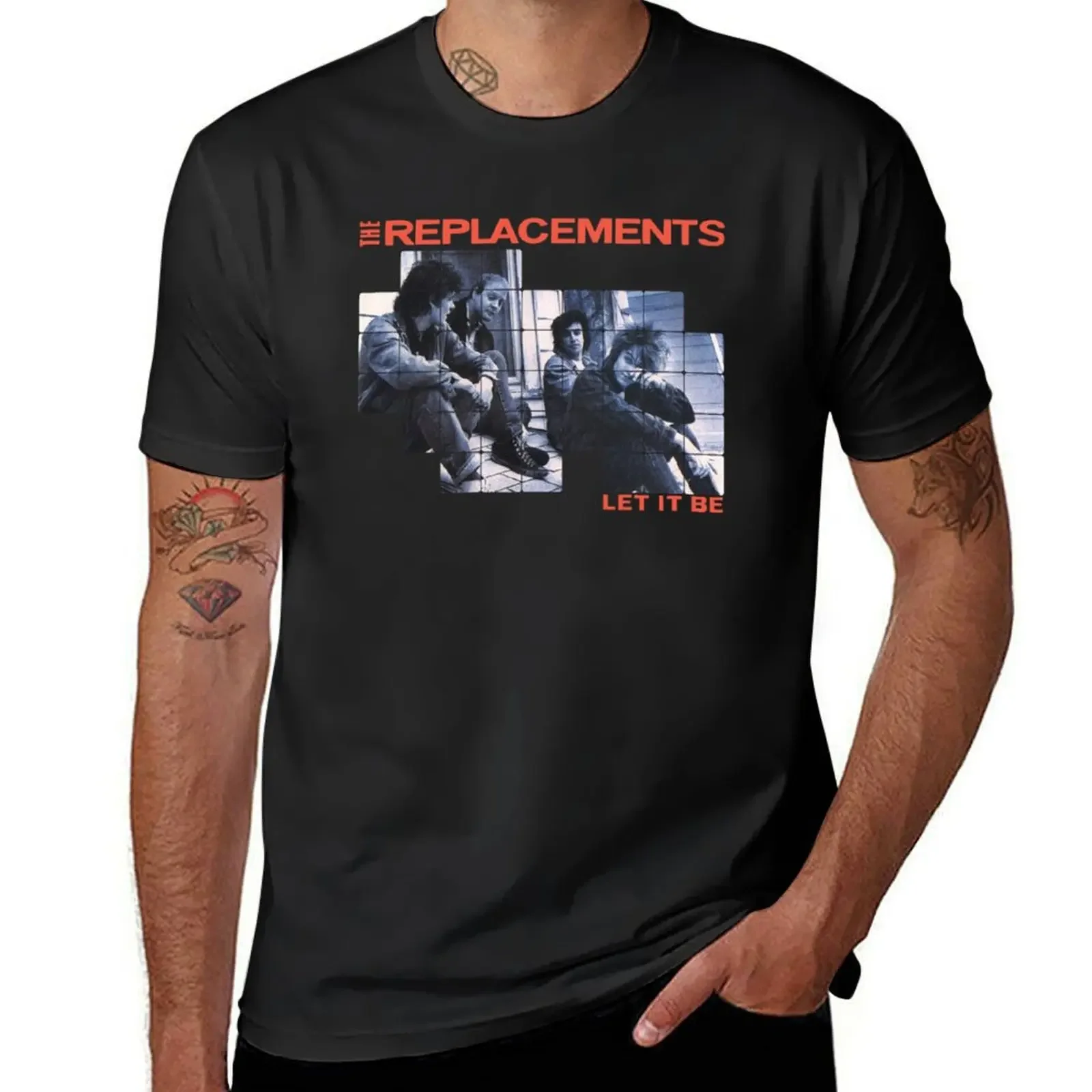 The Replacements - Let It Be Squares T-Shirt vintage customs black t-shirts for men