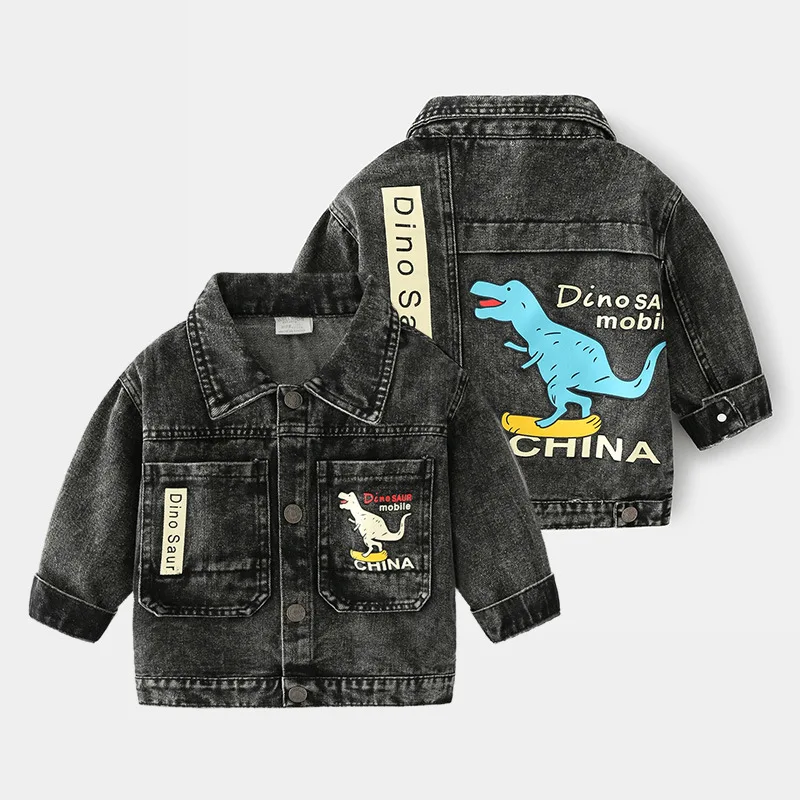 

2025 Spring Autumn Fashion 2 3 4 5 6 8 Years Children Clothing Single Breasted Baby Tops Handsome Kids Boys Cartoon Denim Jacket