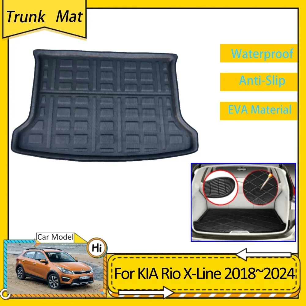 

Auto Rear Trunk Mat For KIA Rio X-Line X Line 2018 2019 2020 2021 2022 2023 2024 Protector Waterproof EVA Carpet Car Accsesories