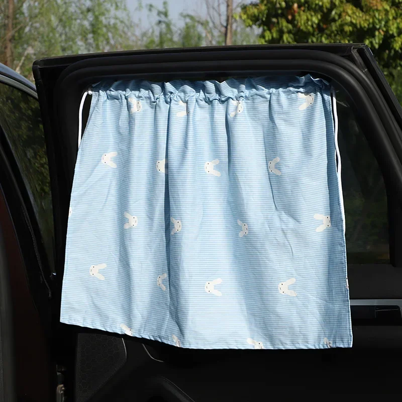 Suction Cup Curtain In The Car Window Sunshade Cover Cartoon Universal Side Window Sunshade UV Protection For Kid Baby Children - view 2